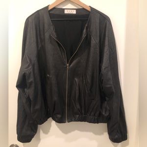 Elvi Faux Leather Bomber Jacket SZ 22